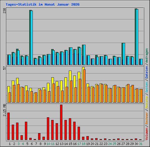 Tages-Statistik im Monat Januar 2026